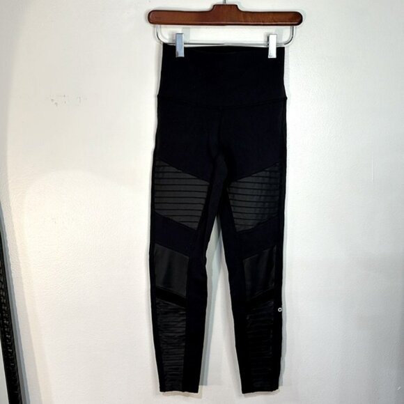 alo yoga moto high waisted black leggings XS - Picture 4 of 4